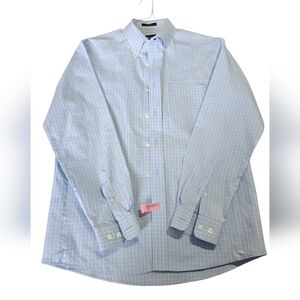 Eddie Bauer Light Blue Plaid Dress Shirt